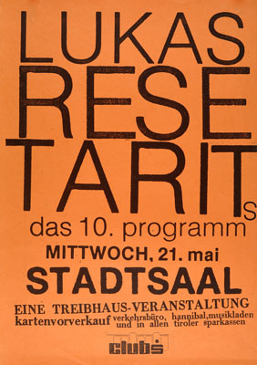 1986-05-21 - stadtsaal - treibhaus - lukas resetarits