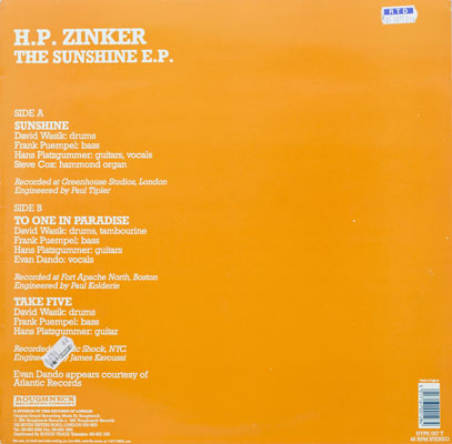 hp zinker - sunshine ep - 1991