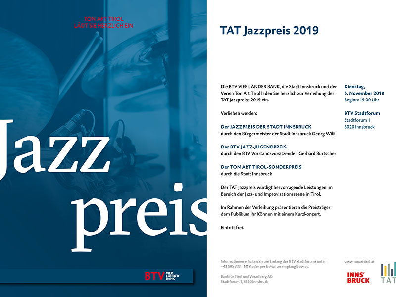 Einladung TAT Jazzpreis 2019