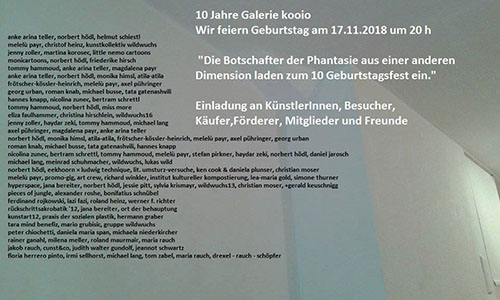 10 Jahre Galerie kooio - 2018