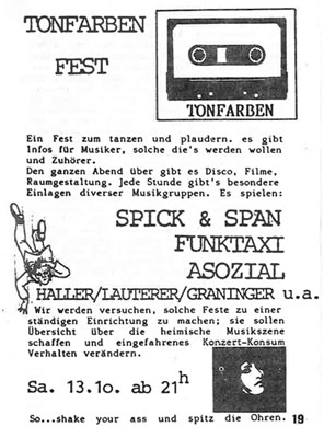 tonfarbenfest 1984 - kommprogramm